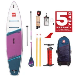 Red Paddle Co. Red Paddle Co 11'0 Sport MSL Inflatable SUP + Hybrid Tough Paddle White-Purple-Dark Blue