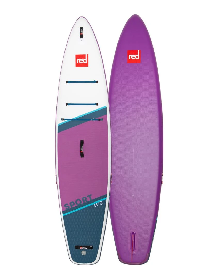 Red Paddle Co. Red Paddle Co 11'0 Sport MSL Inflatable SUP + Hybrid Tough Paddle White-Purple-Dark Blue - Afbeelding 2