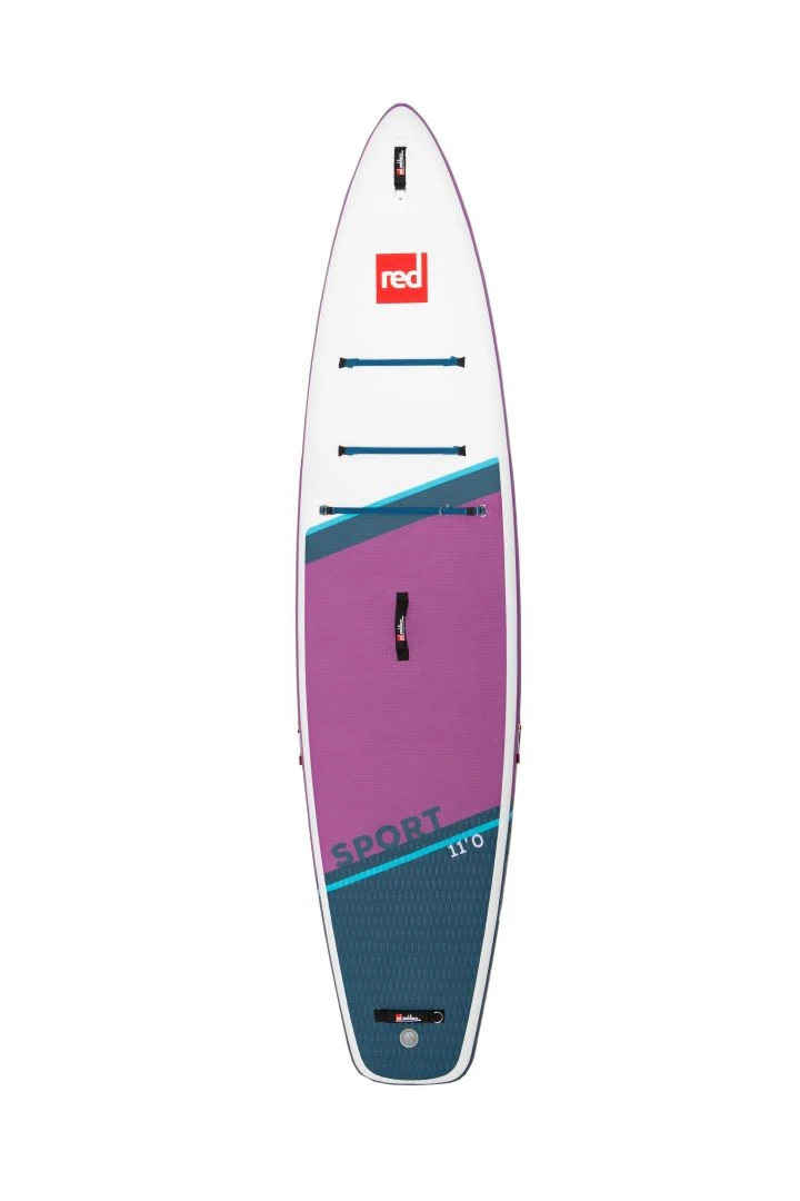 Red Paddle Co. Red Paddle Co 11'0 Sport MSL Inflatable SUP + Hybrid Tough Paddle White-Purple-Dark Blue - Afbeelding 4