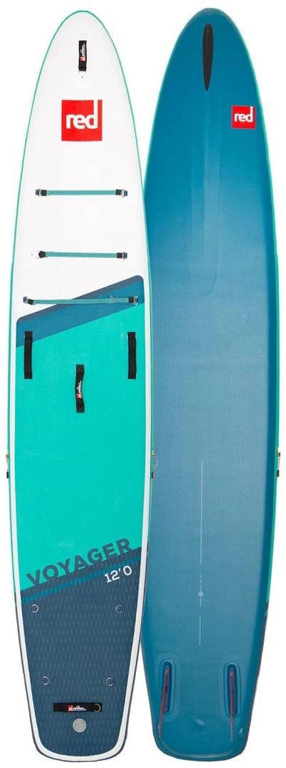 Red Paddle Co. Red Paddle Co 12'0 Voyager MSL Inflatable SUP + Hybrid Tough Paddle White-Teal-Dark Blue - Afbeelding 2