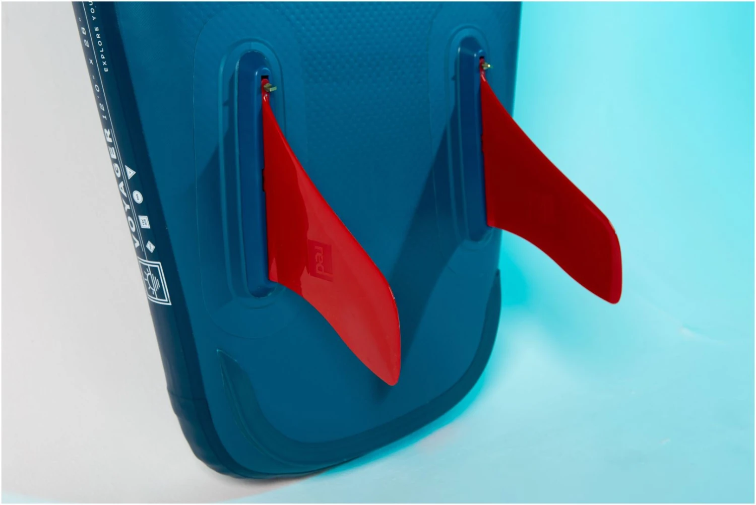 Red Paddle Co. Red Paddle Co 12'0 Voyager MSL Inflatable SUP + Hybrid Tough Paddle White-Teal-Dark Blue - Afbeelding 6