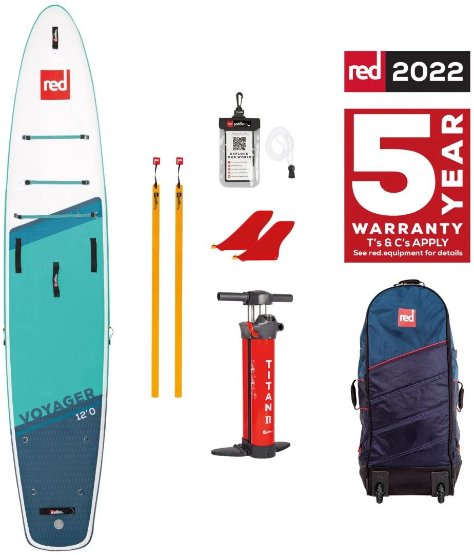 Red Paddle Co. Red Paddle Co 12'0 Voyager MSL Inflatable SUP White-Teal-Dark Blue - Afbeelding 2
